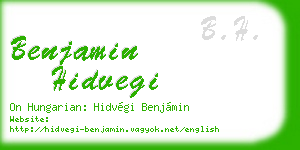 benjamin hidvegi business card